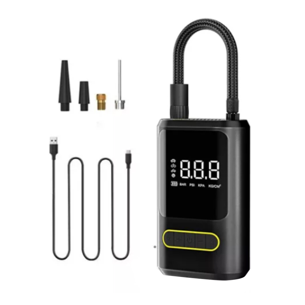 Ang plastik na singilin sa Power Bank at Dual Digital Display Air Pump
